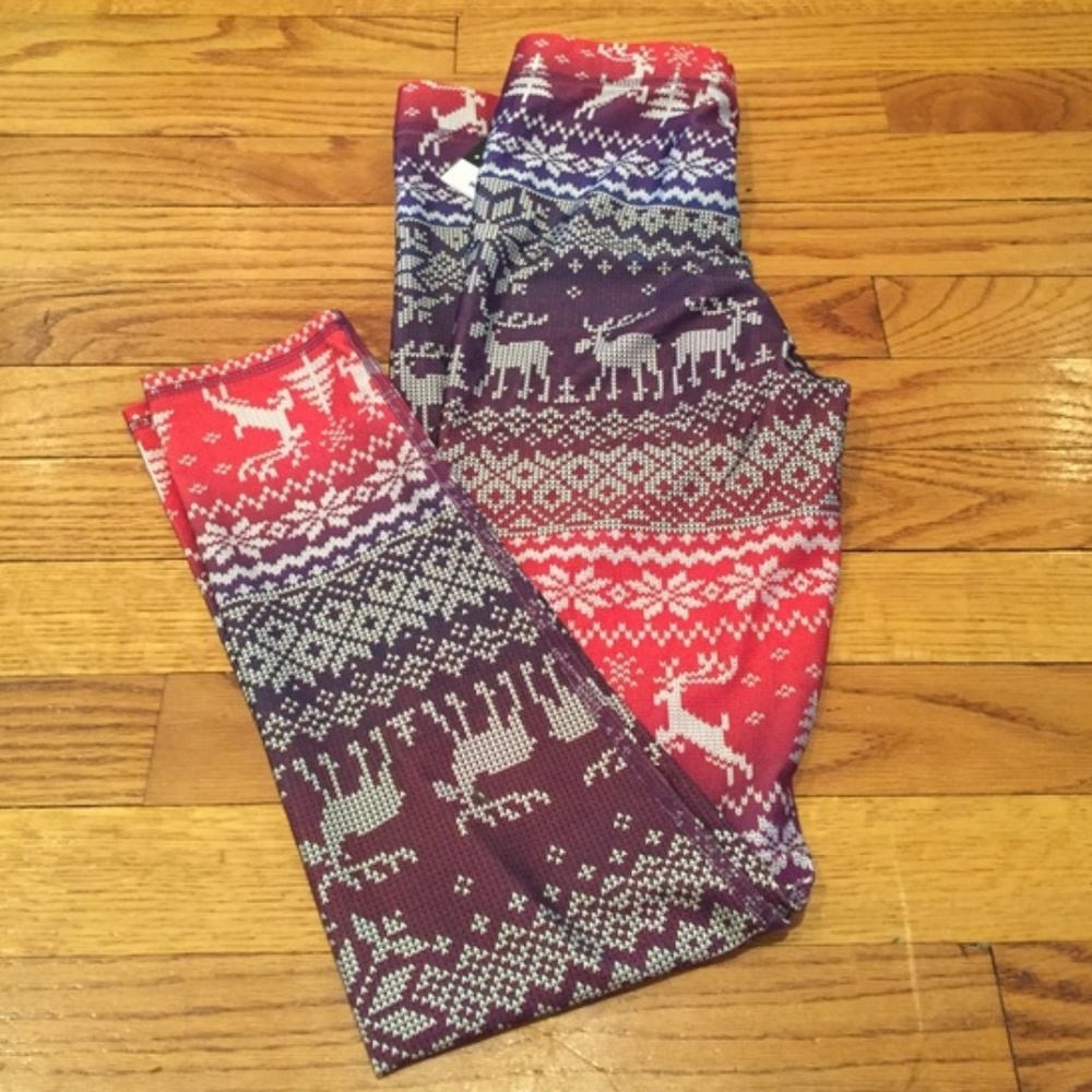 Terez purple and red Nordic leggings